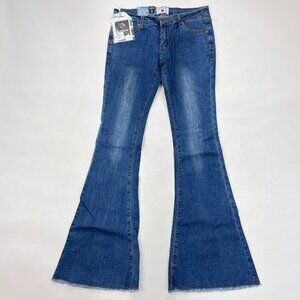 AC for AG‎ Raw Hem Super Flare Jeans Women 30 NWT Pockets Lightweight Stretch